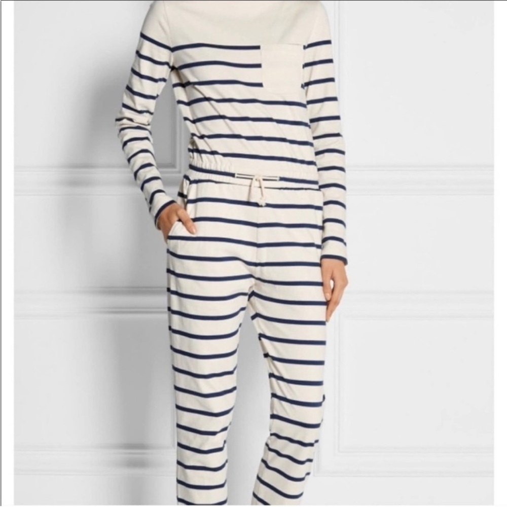 Solid and Striped Breton Striped Cotton Jersey Jumpsuit